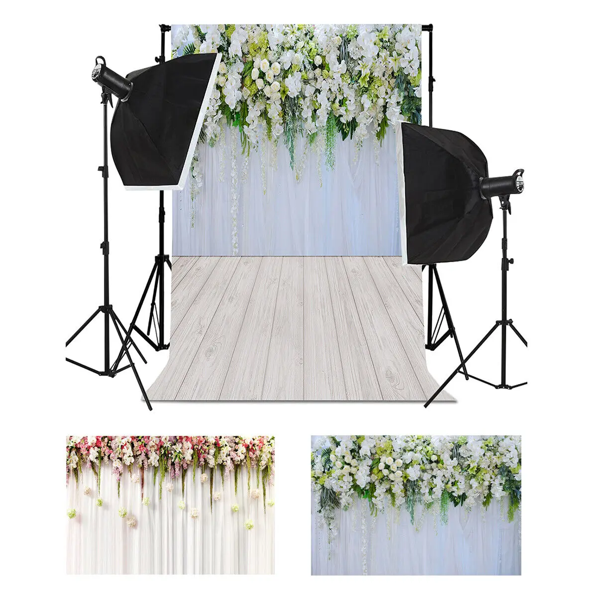 Flower Wooden Wall Photography Backdrop Floral Wood Photographic Photo Background Studio Shooting Prop Poster Wedding Decoration