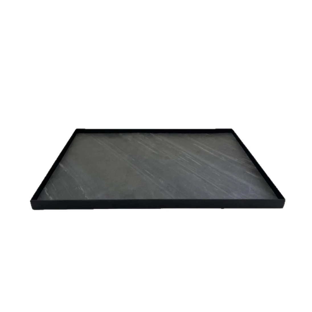 Light luxury model room sales office living room coffee table ornament metal slate horsehair tray soft decoration jewelry storag