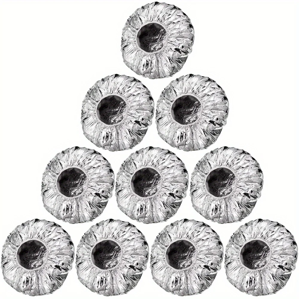 12 pcs/pack Deep Conditioning Caps Aluminum Foil Reusable Hair Processing Caps Hair Coloring Shower Caps for Home Salon Use image 4