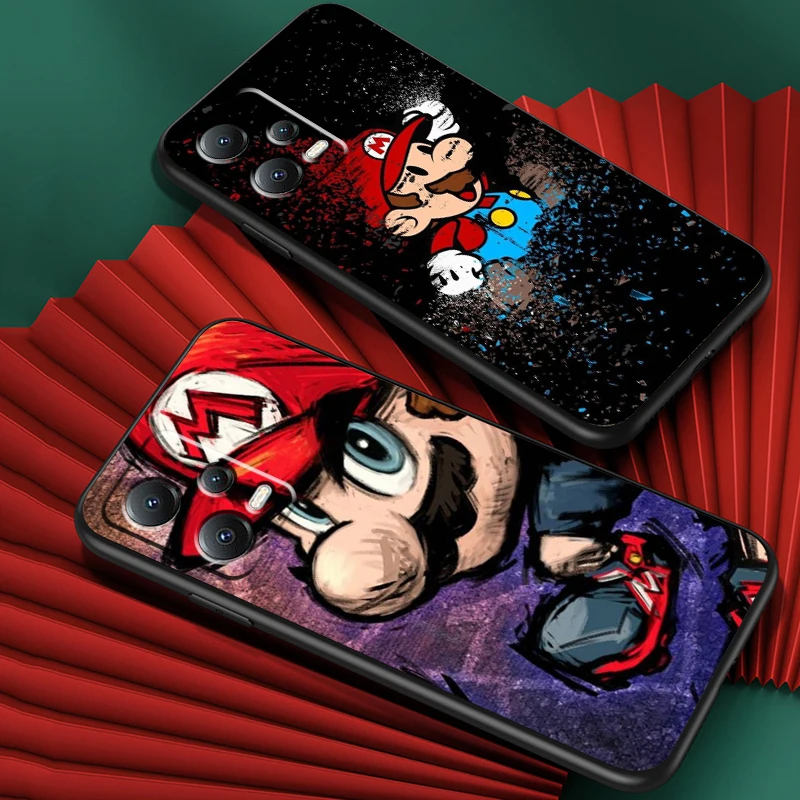 Anime Super M-Mario Cute Art For Xiaomi Redmi Note 13 12R 12 12S Turbo 11 11T 11S 10 10S Pro Plus 5G Black Funda Phone Case