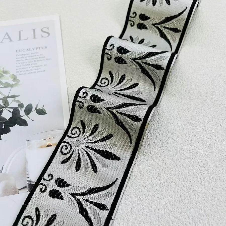 5 Yards/lot Wide 6 cm Woven Jacquard Ribbon Classical Design Curtain And Clothing Accessory LS-9772