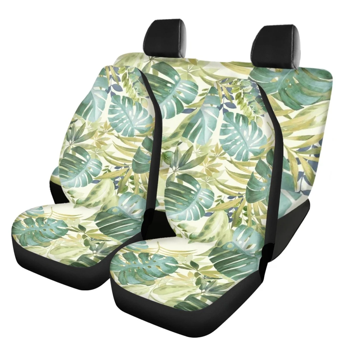 Front&Back Car Interior Seat Covers Tropical Monstera Easy to Install Auto Seat Cover for Track Sedan чехлы на сиденья машины