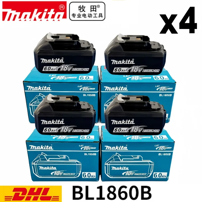 Batteria originale 6AH makita BL1860 6ah Utensili elettrici Sostituzione agli ioni di litio LXT BL1850 BL1840 per cacciavite 18V con batteria BMS 18v
