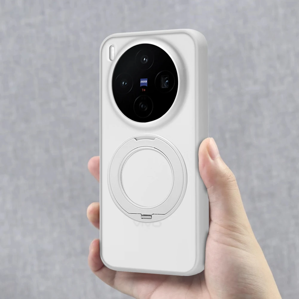360 °   Drehbare Ringhalterung Matt Transluzente Stoßfeste Hülle für VIVO X300 Pro Ultra X300S Magnetische Kabellose Ladefunktion Stoßsichere Abdeckung