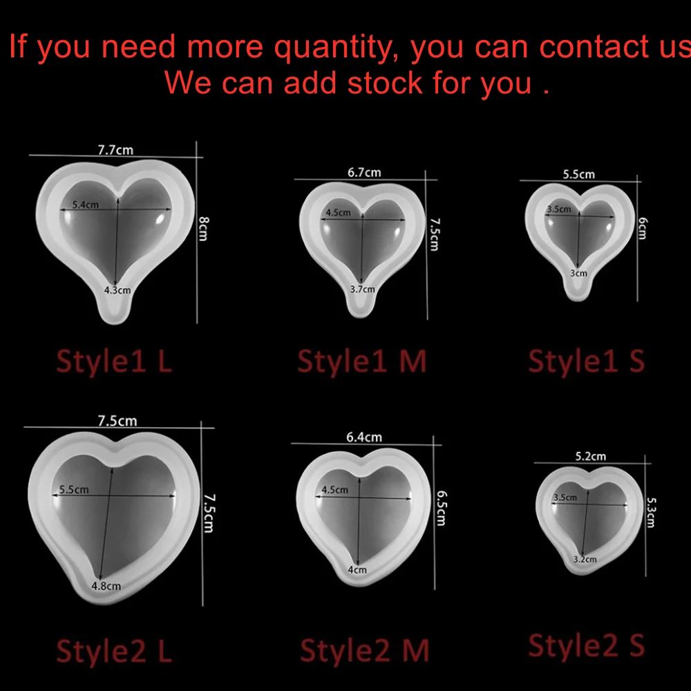 3D Heart Shape Silicone Mold for DIY Jewelry Making