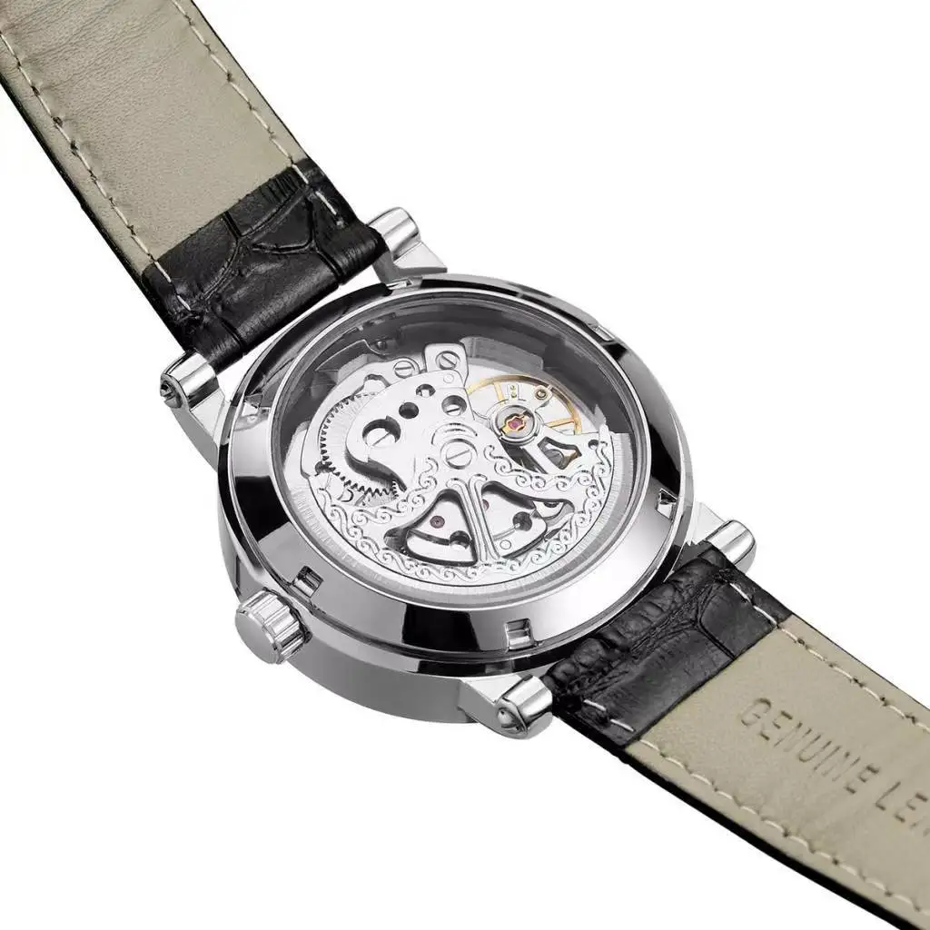 New Luxury Hollow-Out Design Pure Mechanical Men's Student Watch, Stylish and Unique Automatic Tourbillon Trendy Mechanical Watch for Men The Best Gift for Him, Without Batteries.