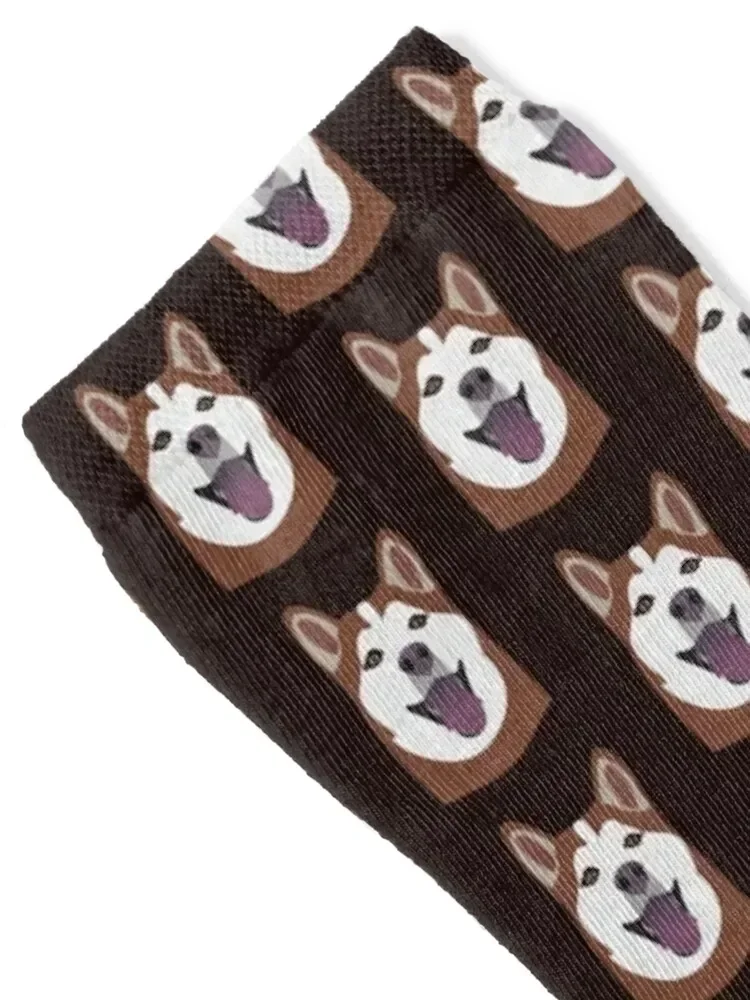 Happy Brown Siberian Husky Dog Socks Running men cotton high quality cycling Women Socks Men's