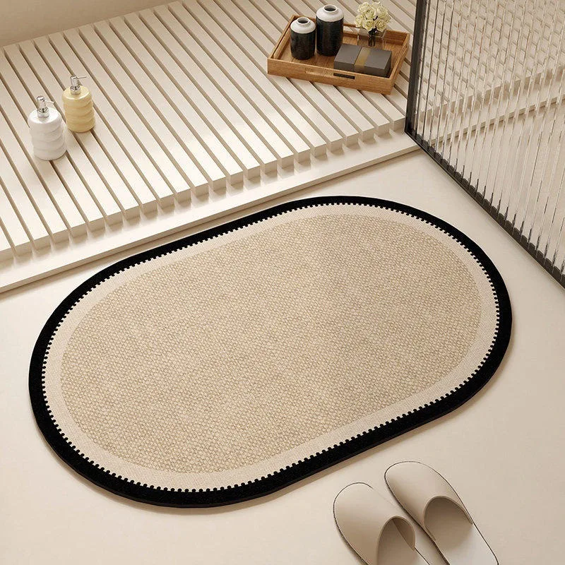 

Absorbent Bathroom Rug Diatomite Non-slip Floor Mat Retro Texture Bath Carpet Toilet Area Rugs Quick-drying Home Decor Foot Mats