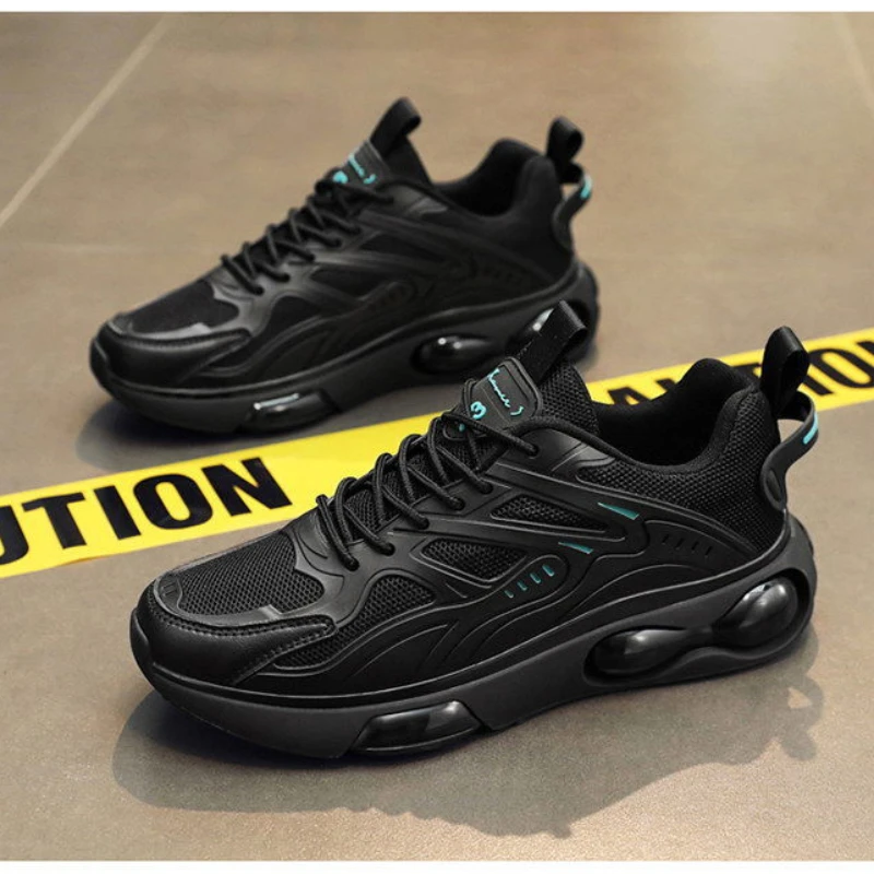 

Summer Men's Mesh Air Cushion Casual Sneakers Leisure Anti-slip Lace-up Sports Shoes Platform Increased Light Casuals Zapatillas