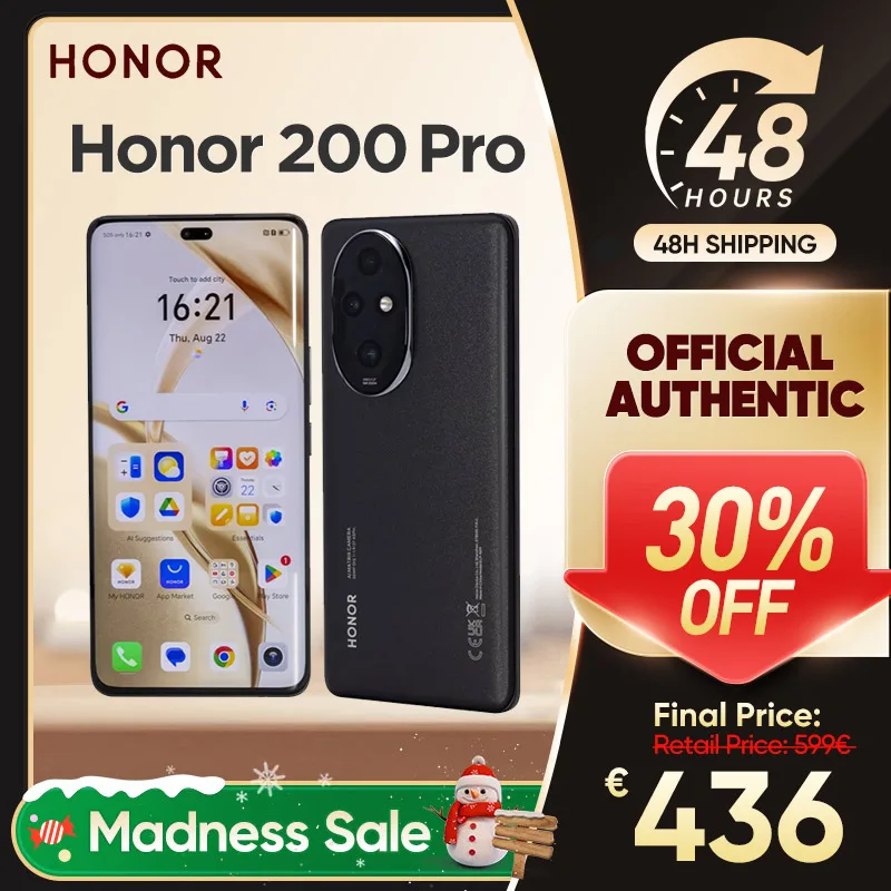 Honor 200 Pro 5G Cell Phone 12GB+512GB Storage Snapdragon 8 Gen 3 6.78