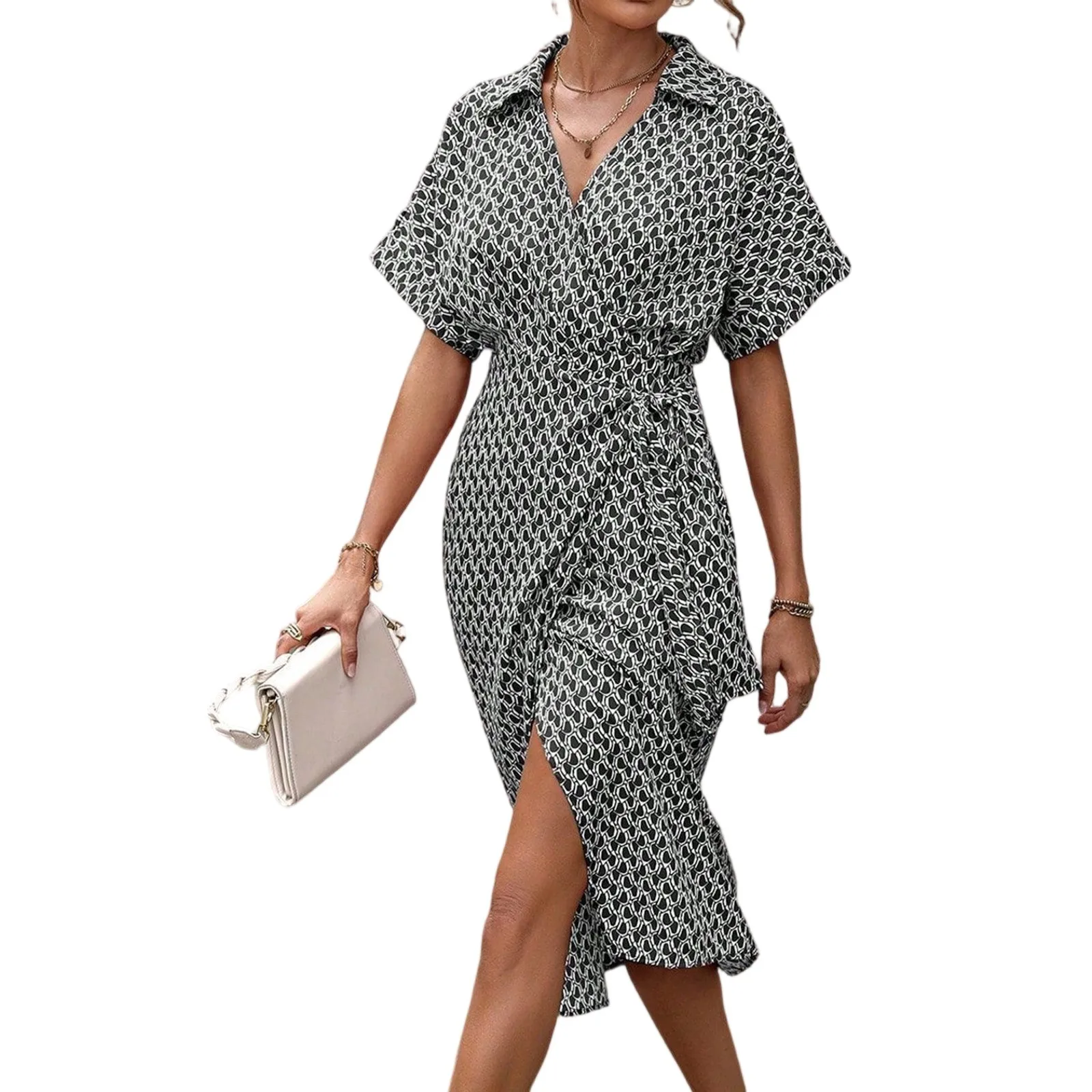 夏の女性用ワンピース 花柄シャツワンピース 女性用カクテルワンピース 大きいサイズ ゆったりマキシワンピース 女性用ピクニックパーティードレス セクシーなドレス