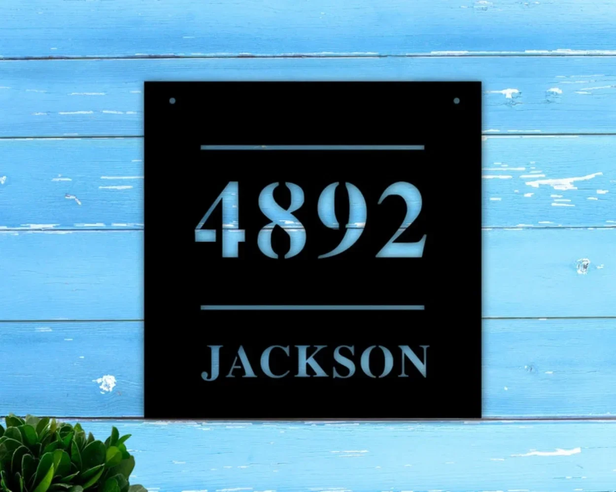 Personalized Metal Address Sign Modern House Numbers Plaque Housewarming Gift Farmhouse Decor Vintage Charming House Sign