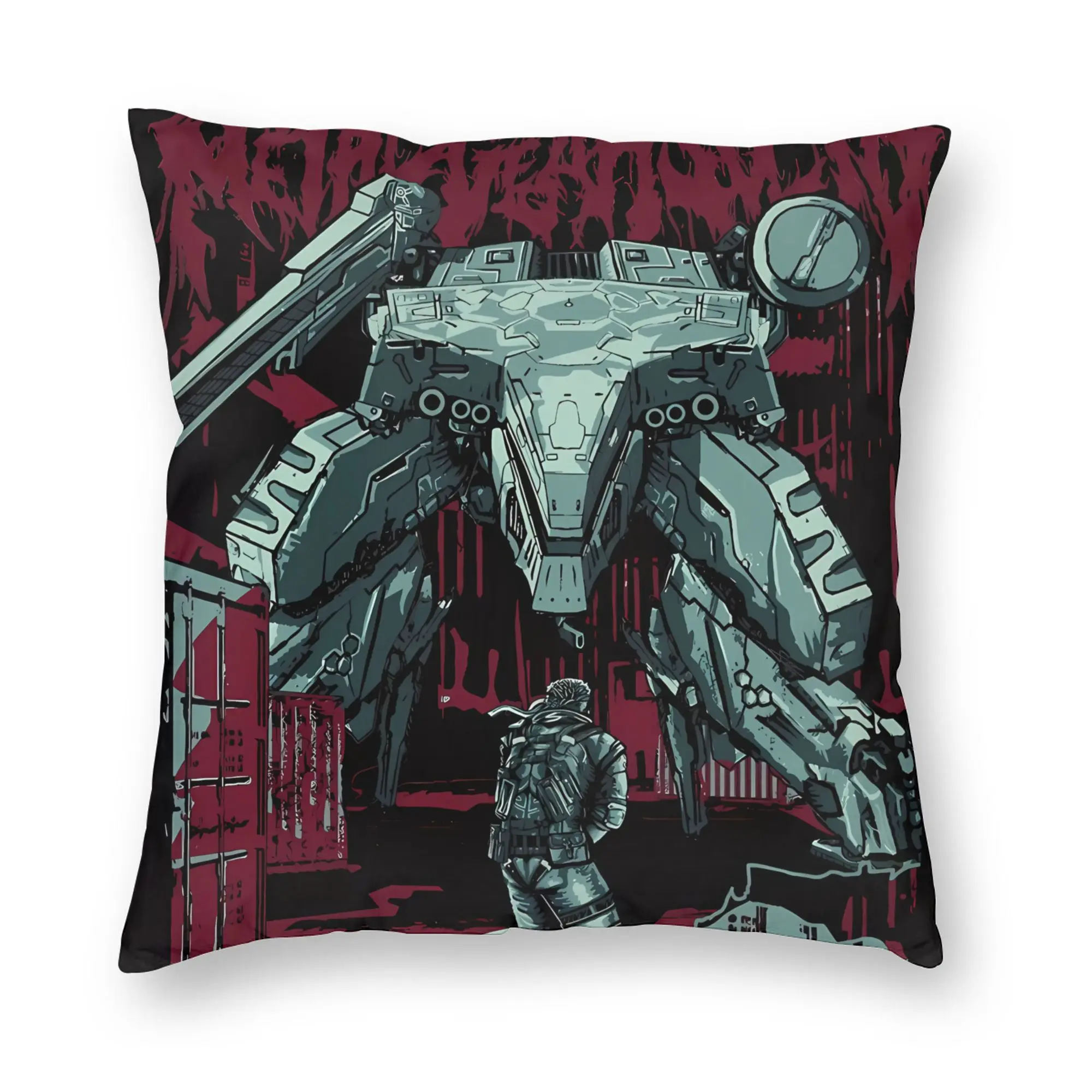 Metal Gear Solid Game Pillow Cover  Soft Cushion Cover Retro Trendy Pillow Case For Chair Sofa Home Decor