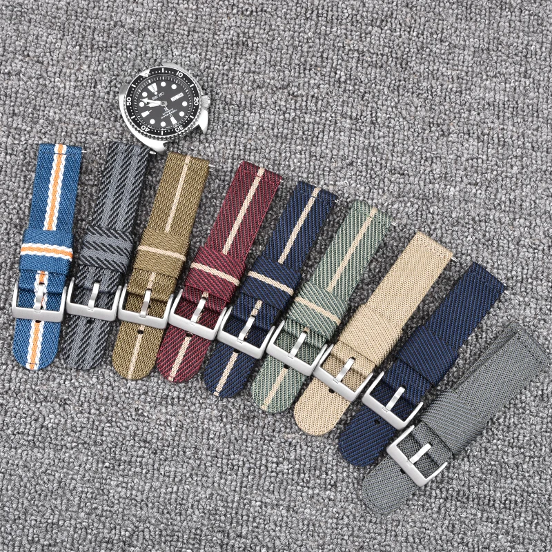 Nylon Strap 20mm 22mm Business Stainless Steel Buckle Fast Release Nylon Canvas Men Replacement Strap Watch Band Accessories