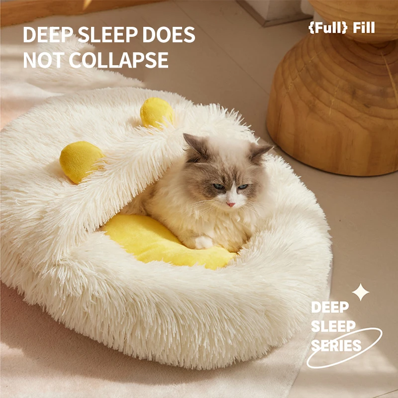 

Cat kennel warm winter semi-enclosed quilt kennel cat sleeping cat bed winter kitten sleeping mat plush dog kennel