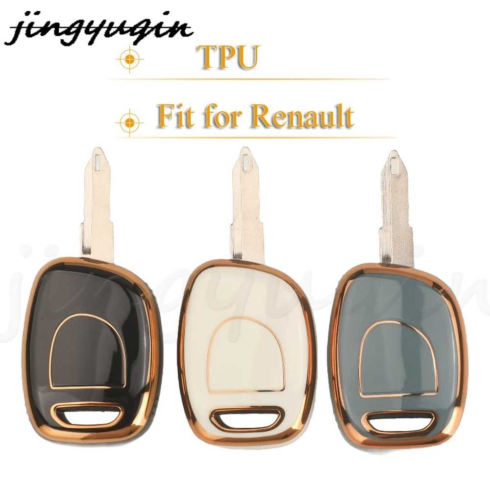 Jingyuqin 1 Buttons NEW Soft TPU Remote Car Key Case Fob For Renault Clio Master Twingo Kangoo Protection Remote Car Accessorie
