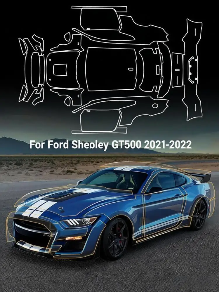 

8.5Mil TPU Bumper Paint Protection Film For Ford Shelby GT500 2021-2022 Pre-cut PPF Clear Bra Car Body Anti-Scratch Resistant
