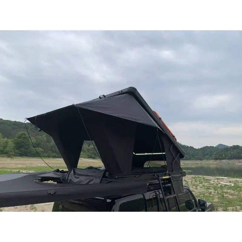 Two Adults 4WD Touring 4 Person Ultralight Slimline X-Hinge Extended Wedge Roof Top Tent Tente De Toit Camping Hard Shell Car