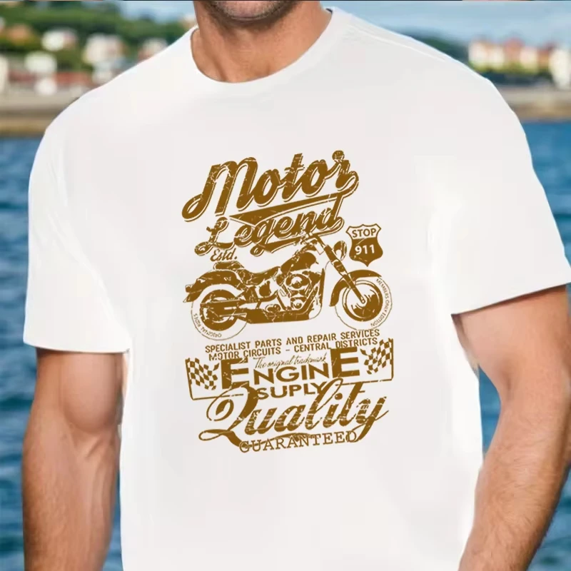 

Мужская легкая футболка Motor Legend Biker Motorbike Motorcycle с коротким рукавом, повседневная мужская футболка