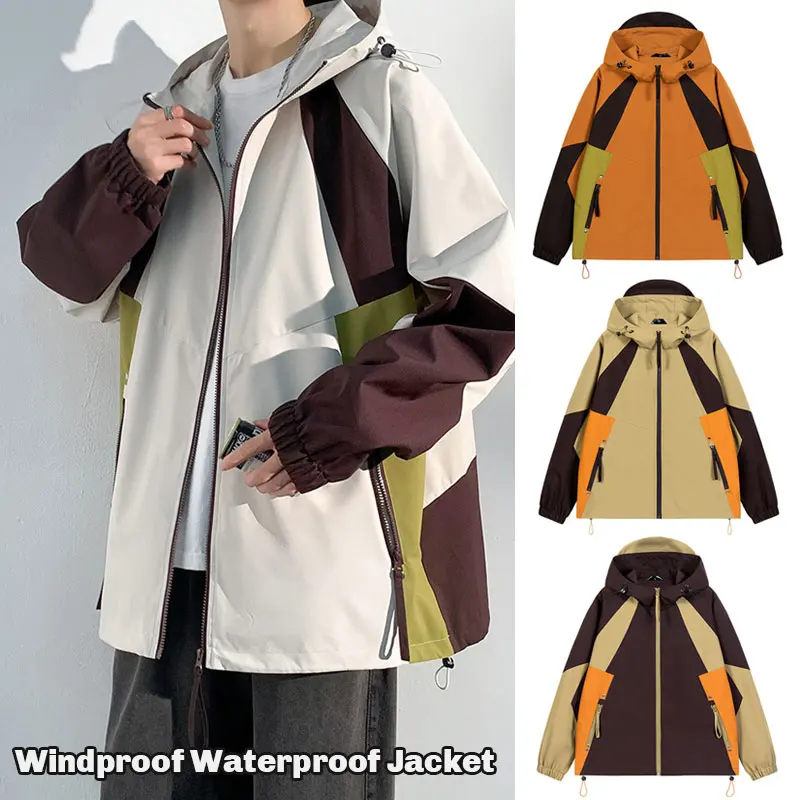 

Men Spring Autumn Zipper Jackets Waterproof Windshield Windbreaker Coats Winter Outdoor Sports Camping Hiking Coat