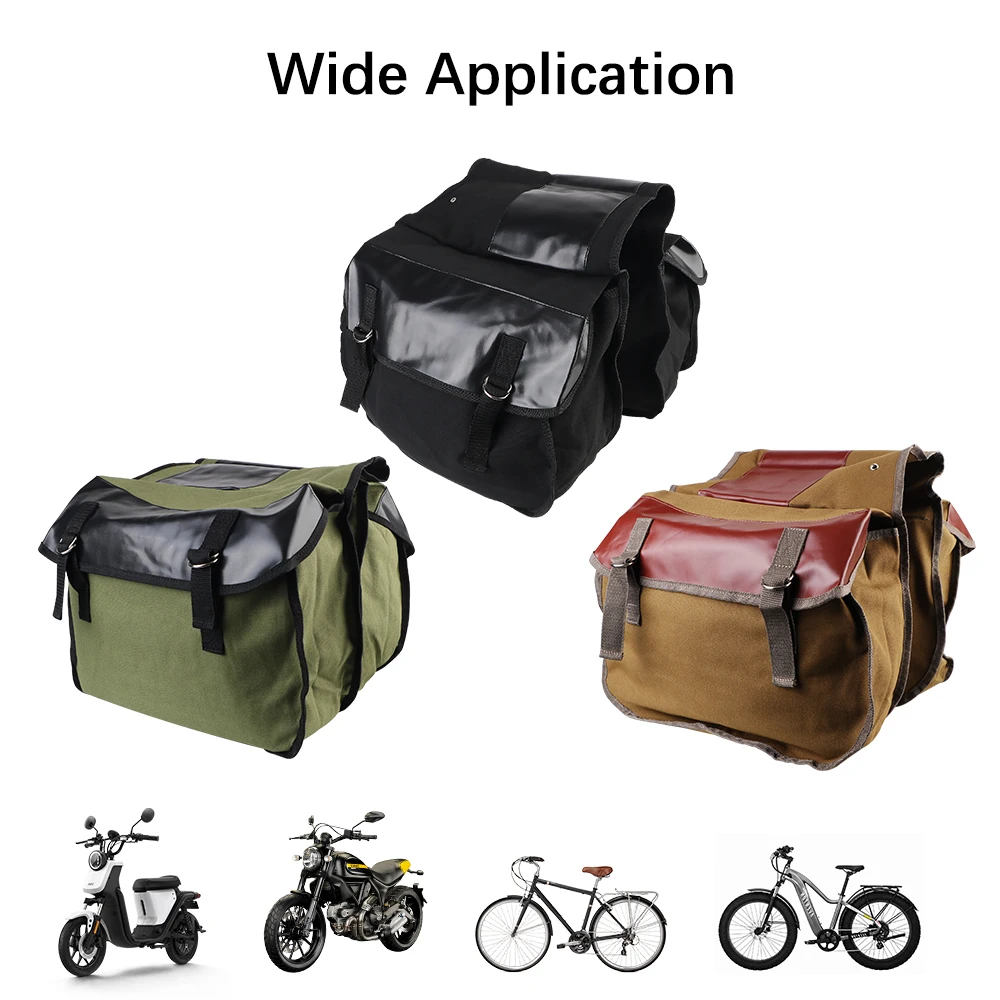 

Motorcycle Saddle Bag For Bicycle ATV Electric Bike Luggage Cargo Bag Large Capacity Canvas Bag Motorbike Side Rear Bags