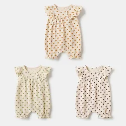 Boys Girls One Piece Outfit 100% Cotton Newborn Baby  Sleeveless Romper summer Infant Solid Knitting Thin Jumpsuit For summer