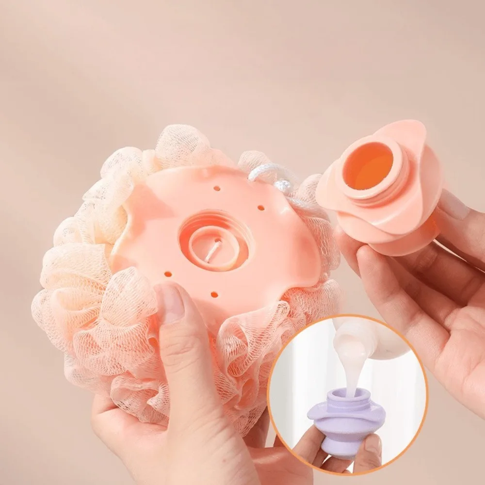 Creative Refillable Bathing Flower Foaming Sponge Body Scrubber Bubble Exfoliating Shower Flower Mesh Ball Body Wash Bath Tools