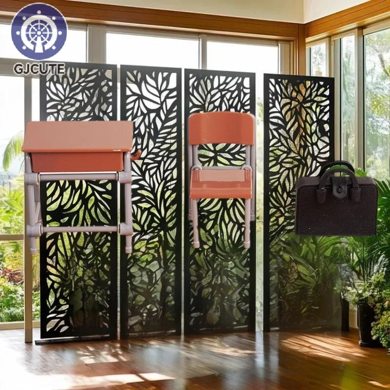 مجموعة غرف مدرسية مصغرة مع مكاتب وكراسي وألواح سوداء لبيت الدمية #2