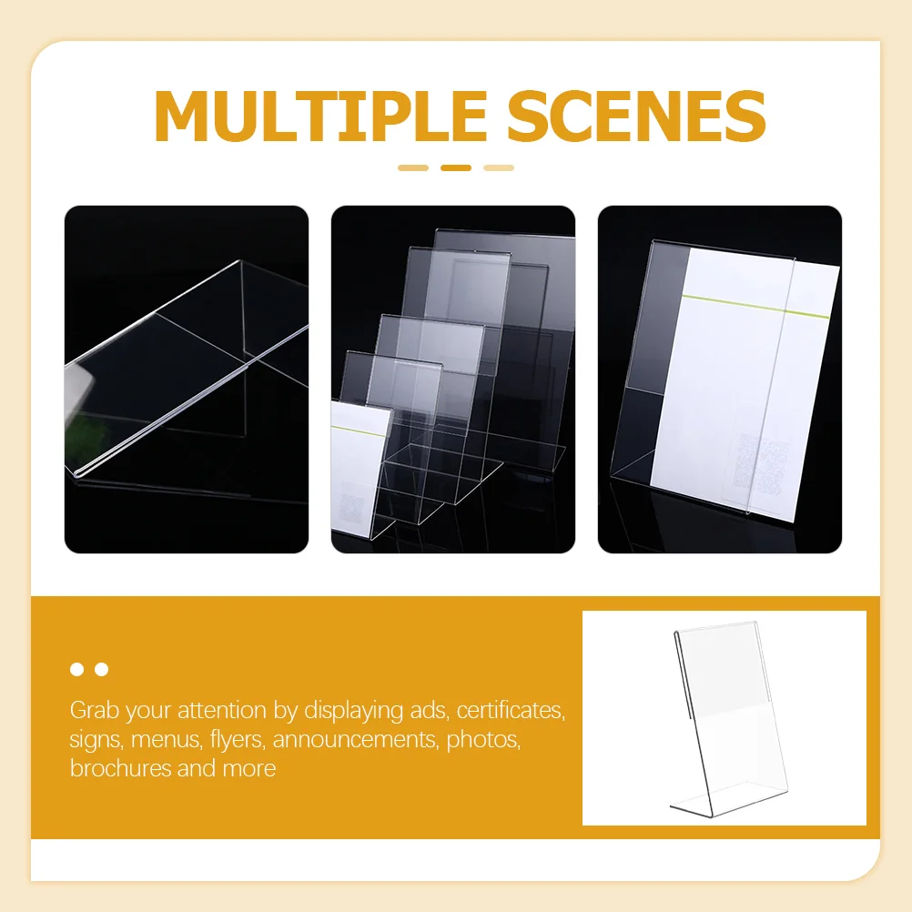 12 Pcs Price Tag Place Card Holder Table Number Holders Acrylic Frame Menu Shelf