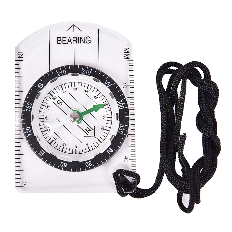 1pc Outdoor Hiking Camping Compass Map Scale Ruler Multifunctional Equipment