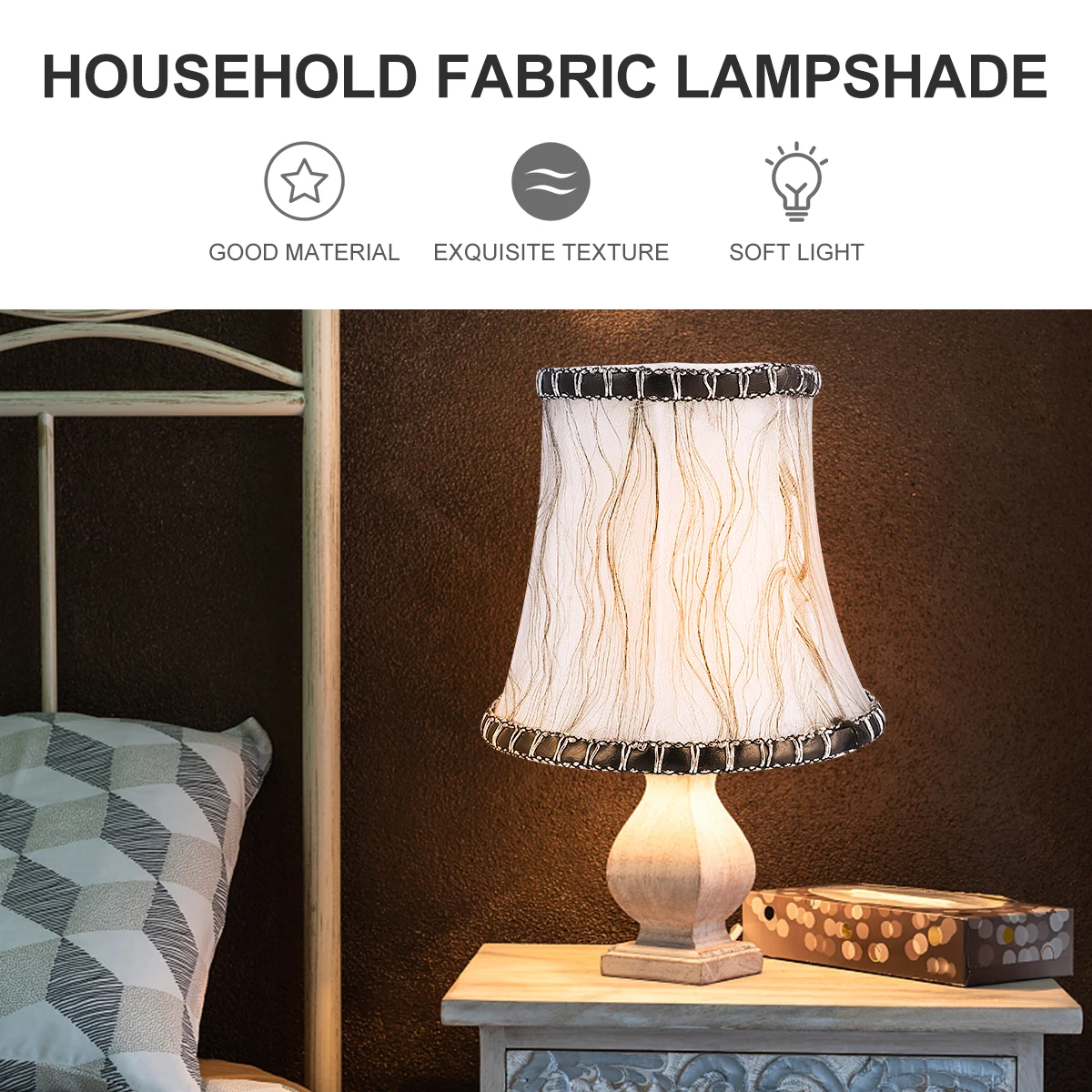 

Fabric Lampshade Bedroom Home Protective Retro Ch European Style Gentle Soft Light Dust Proof High Quality