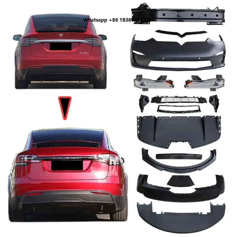 

For 2017-2020 s Model X Upgrade and Replacement Kit New Model Appearance Front & Rear Bumper Auto Body L