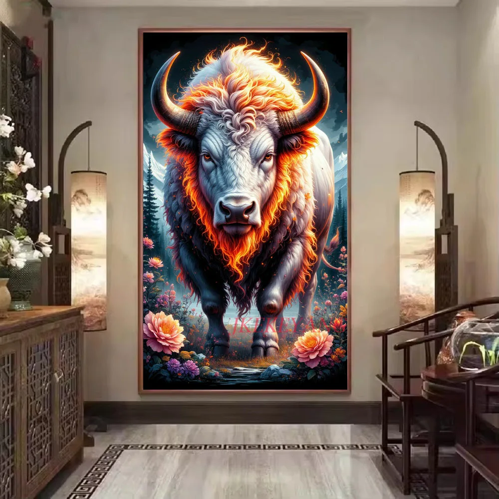 Yak Lion and Wolf Picture DIY Diamond Painting Cross Stitch Full Drills Diamond Mosaic New Collection Home Decor