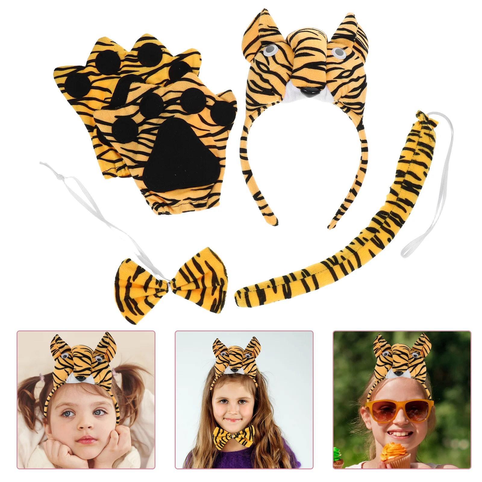 

1 Set Animal Headband Tiger Costume Accessories Halloween Jungle Party Dress Up Cosplay Outfit Show Animal Costume Adult