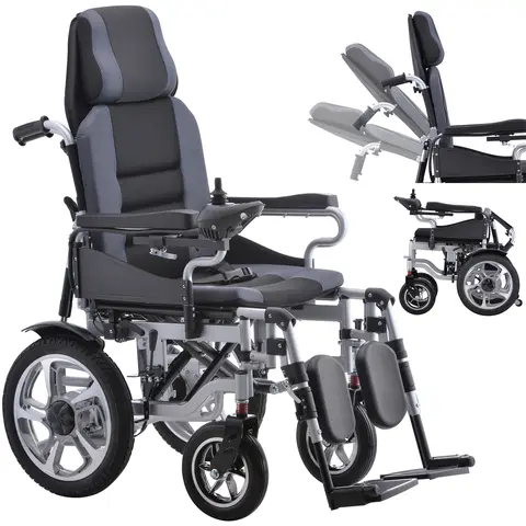 Electric Wheelchair for Adults Long Large Support Power WheelChair Seniors Folding Wheelchair