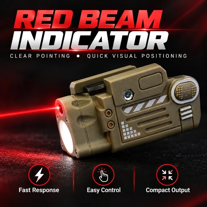 Rail Mount Triangle Flashlight Combo with Red Beam Indicator Hobby Model Decor Parts