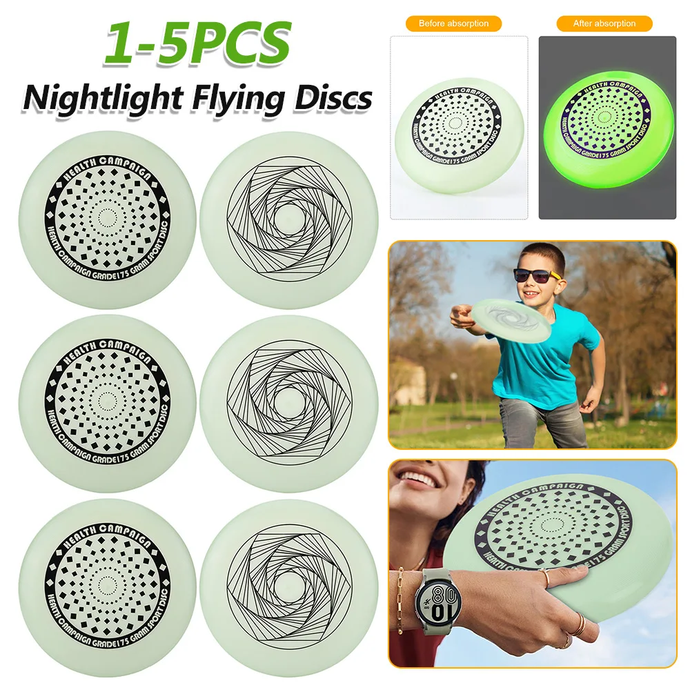 Nightlight Flying Discs 175g Fluorescence Flying Discs Swivel Flying Discs for Outdoor Sports Beach Camping Game