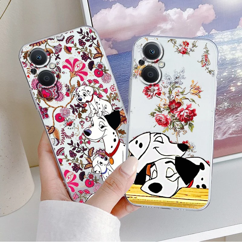 Disney Cute Dalmatians Art For OPPO A5 A9 A53 S A74 Reno 7 6 5 4 2 Find X3 X2 Z Lite Neo Pro Plus transparent Phone Case