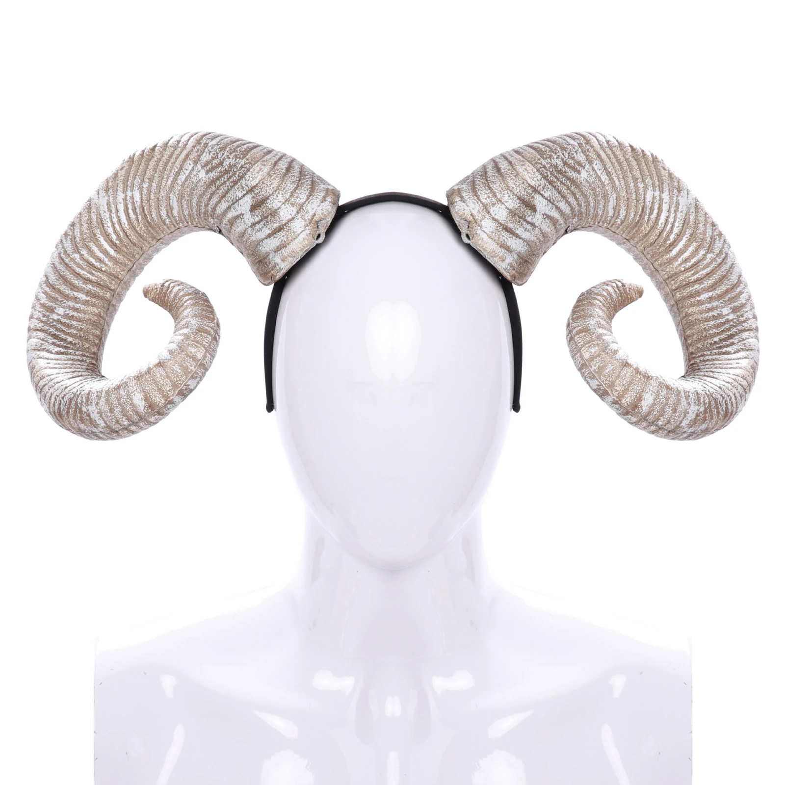 Fashion Headband Party Prop Hair Band Goat Horn Hairpin Big RAM Horns Gothic Sheep for Cosplay Women Men Christmas Performance