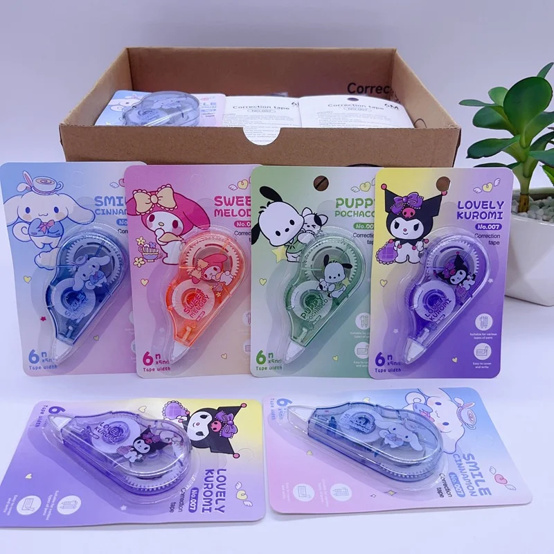 

48 pcs/lot 5mm*6M Sanrio Kawaii Kuromi Melody Pochacco Correction Tape Promotional Stationery Gift School Office Supplies