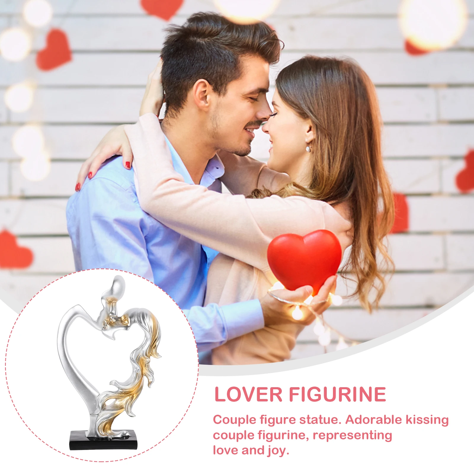 

Resin Couple Statue Decoration Minimalist Lover Figurine Crafts Decor Bedroom Living Room Valentine Gift