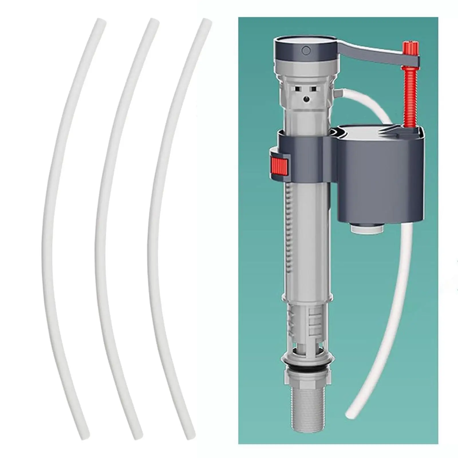 

3Pcs Toilet Refill Tube Rubber Hose Spare Parts, 9.84inch Length for 100 200 200A 400A Fill Valves Accessories
