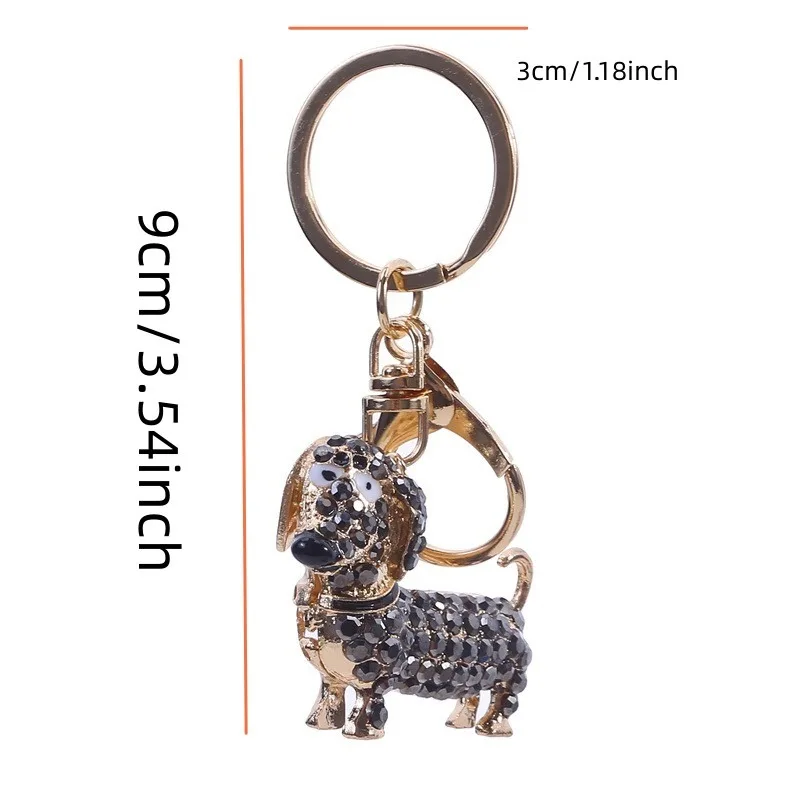 Keys Holder Keyring Fashion Dog Dachshund Car Keychain Key Chain Charm Pendant Women Girl Gift Car Styling Interior Accessories