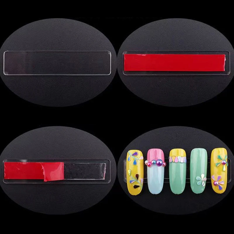 50 قطعة حامل أظافر شفاف اضغط على حامل عرض الأظافر شريط مزدوج الجوانب التعبئة والتغليف وهمية لتزيين أظافر الصالون #1