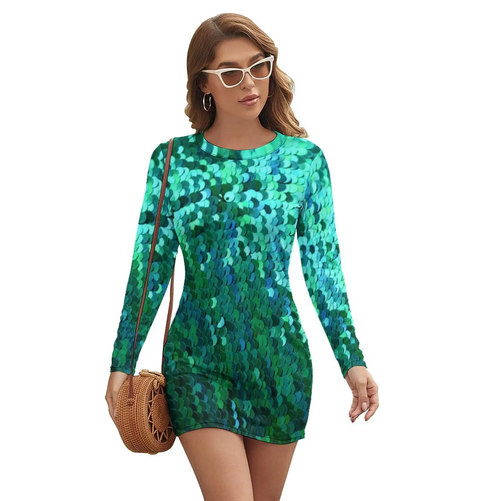 

Sequins Long-sleeved Dress women's summer clothing 2024 ladies dresses for special occasion prom clothes