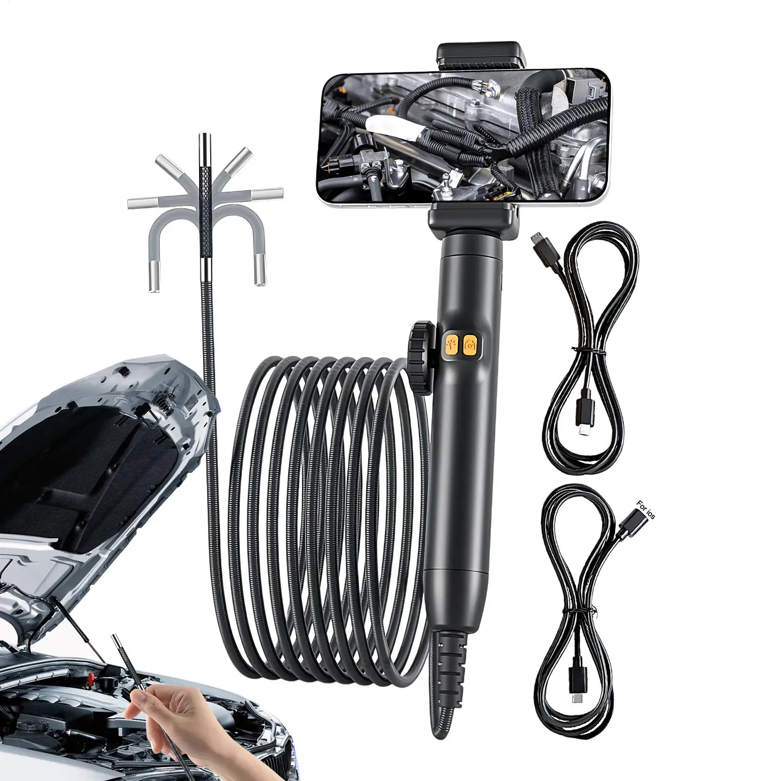 

Borescope Camera With Light Industrial Endoscope Inspection Camera Waterproof Snake Scope For Industrial Duct Hvac System