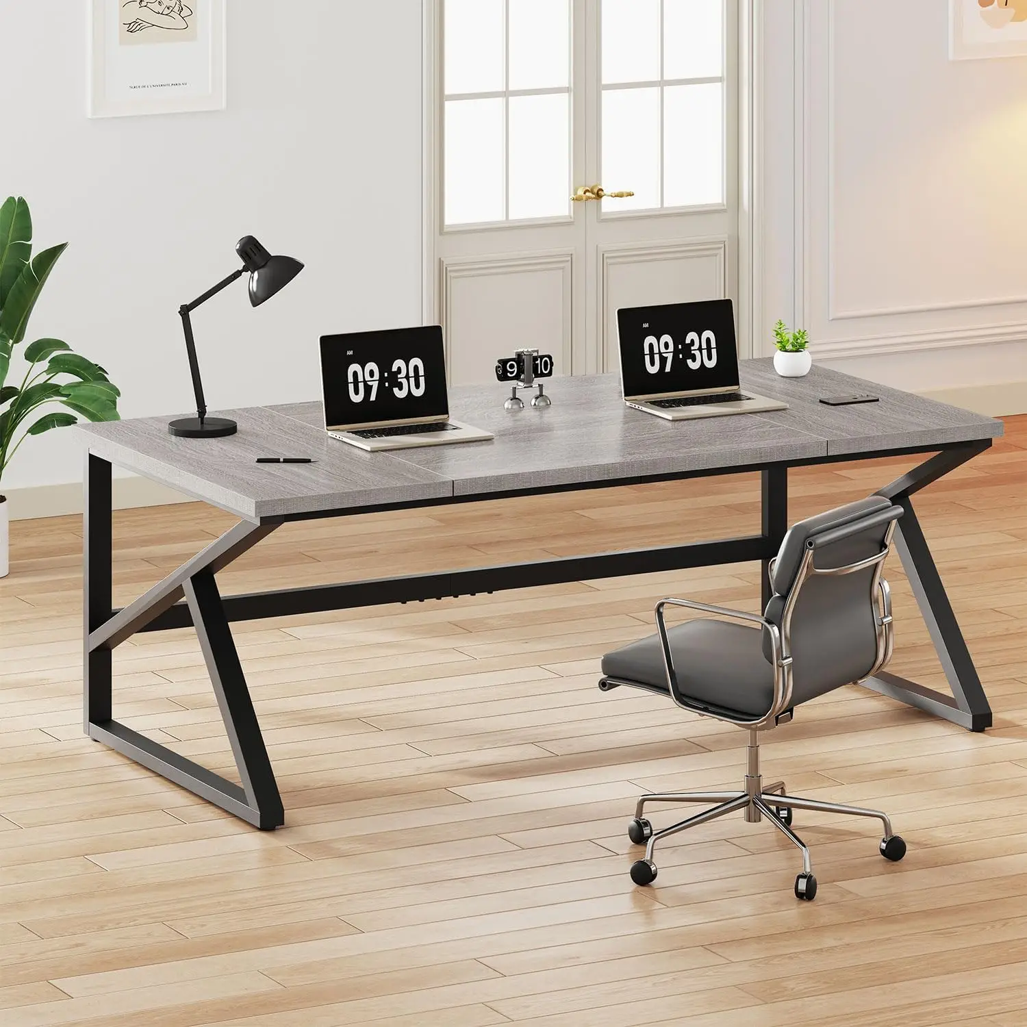 

Large Home Office Desk 70 I H Industrial Long Executive Work Writing Study Computer Table Farmhouse Big Metal Wood Design