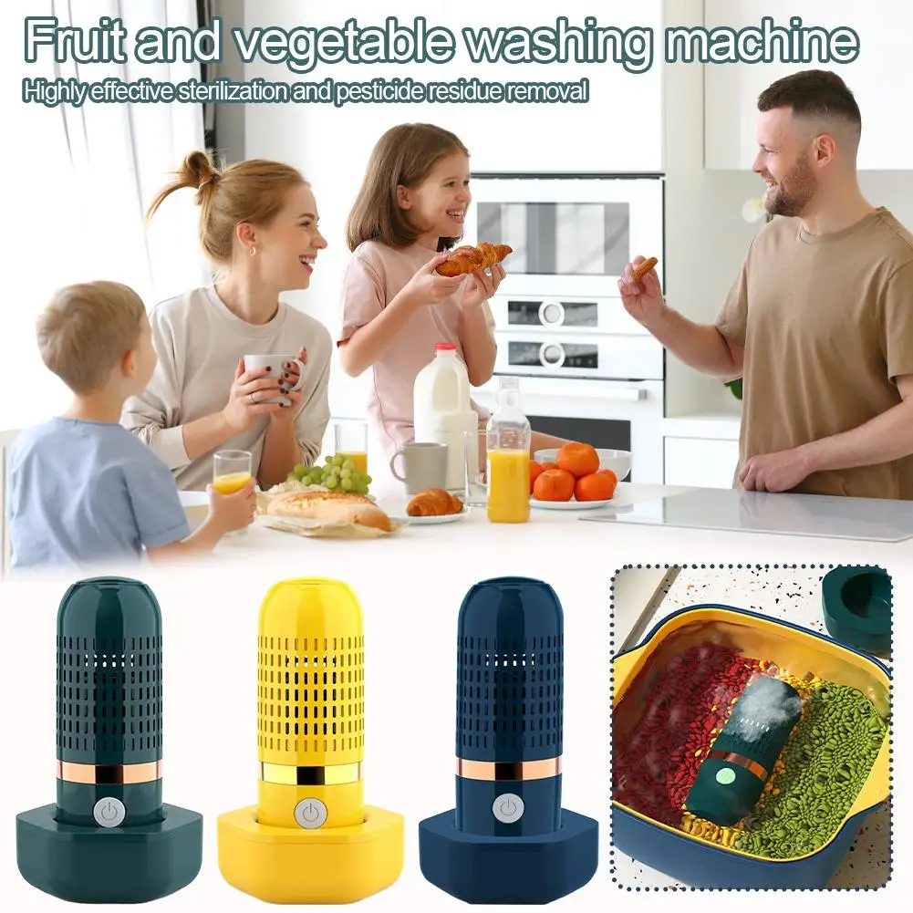 Purificatore Portatile per Frutta e Verdura OH-Ion, Lavatore per Alimenti, Carne e Frutti di Mare, Ricaricabile, Dispositivo Impermeabile IPX7
