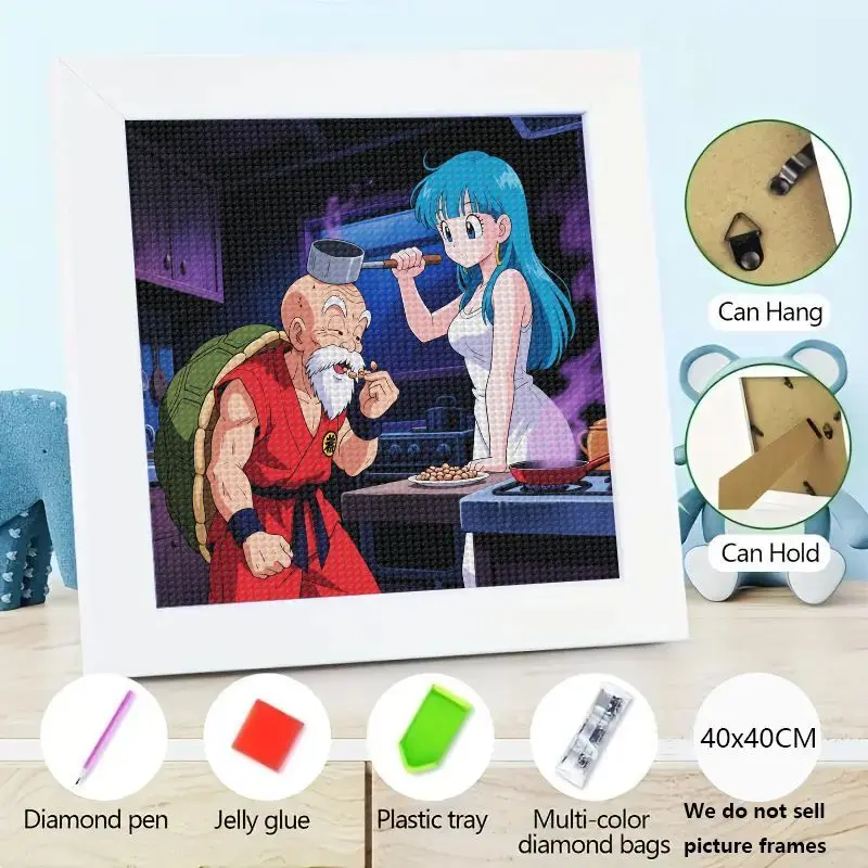 

1 шт. DIY 5D комплект алмазной живописи Dragon Ball Z аниме Bulma Master Roshi кулинарная сцена полная дрель алмазное искусство домашний декор настенное искусство