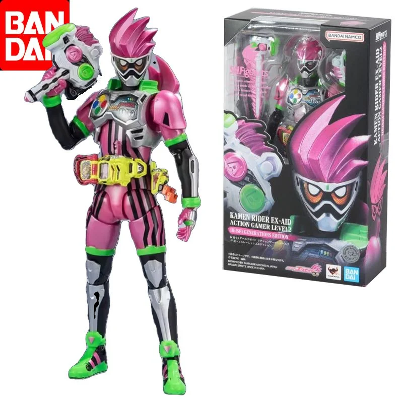 Bandai Original SHF Kamen Rider Ex-Aid Gamer Level2 Heisei Generations Edition Anime Action Figure Toys for Boys Kids Gifts